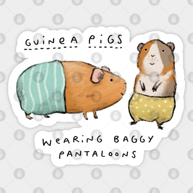 Guinea Pigs Wearing Baggy Pantaloons Sticker by Sophie Corrigan